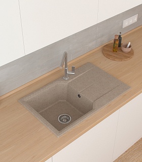 Мойка гранит FOSTO КМ 78-49 (бискотти 325) с сифоном