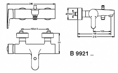 B9921AA Connect смеситель для ванны
