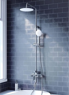 Смеситель для ванны с верхним душем, хром/белый, Cloud, IDDIS, CLOSB00i06