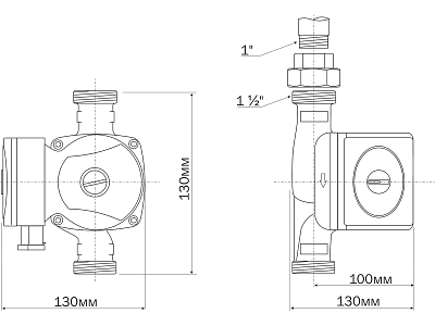  . PRIME-B1-256-130 DN25, PN10, Qmax= 3.73/, Hmax=6, Tmax=110, 220,   (5006) Aquario