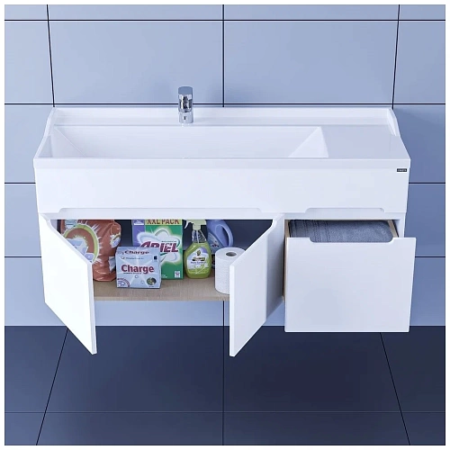 Комплект мебели 120 "Лондон-120" белая 1 яшик, 2 двери подвесная СанТа  (ум.Сириус-120)