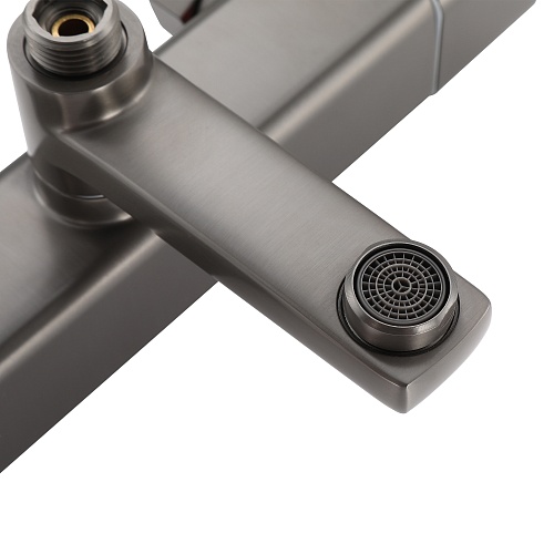 Душевая система "RAIN" (RAI-1028GM) термостат, воронёная сталь TOKITO