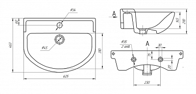 Комплект мебели 60 "Амур-60" напольная 1дв.+ 2 ящ. MISTY (ум.Амур,60)