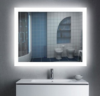 Зеркало "Glassiko "Camelia 900x700" подсветка холодная усиленая+сенсорный выкл.касание+часы АКЦИЯ!!