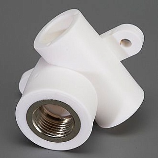 Тройник наст. (сквозное наст. колено) 20х1/2вн.рез белый (60) ФД-plast