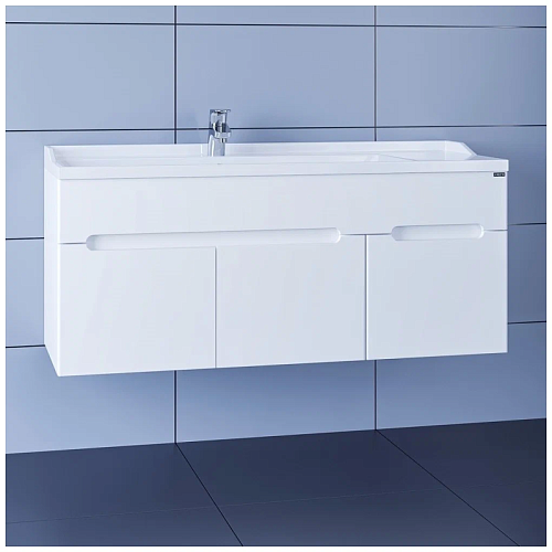 Комплект мебели 120 "Лондон-120" белая 1 яшик, 2 двери подвесная СанТа  (ум.Сириус-120)