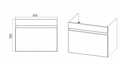 Комплект мебели 60 "Мальта-60" подвесная 1 ящик белый VIANT (ум.Como-60)