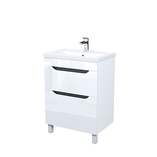 Комплект мебели 60 "Ray-60" напольная, белый глянец эмаль 2 ящ. IDDIS (ум.Zodiac/Ray-60) RAY60WFi95K