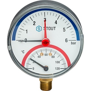 Термоманометр с автоматическим запорным клапанов Dn 80 1/2" (SIM-0006-800615) 