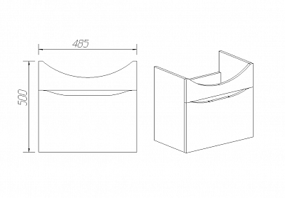 Комплект мебели 55 "Рим-55" подвесная 1 ящик VIANT (ум.Erica-55)