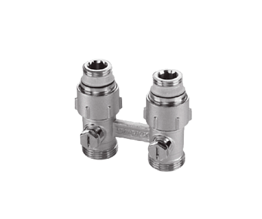 Узел нижнего подключения Exclusive Line D1/50 прямой, 1/2x3/4" c ниппелями 1/2" (F10010) Simplex