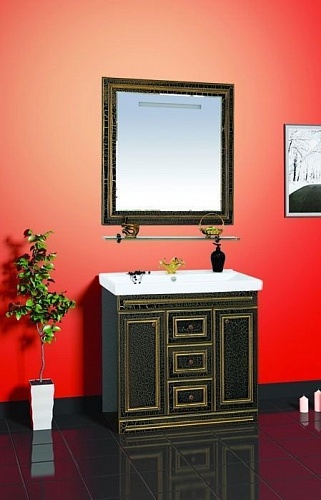 Fresko -120 Зеркало с пол. Краколет черный патина