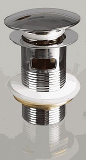 Донный клапан CLIK-CLACK с большой кнопкой с переливом хром TERMA 10108