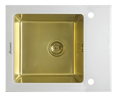 Кухонная мойка Seaman Eco Glass SMG-610W Gold (PVD)