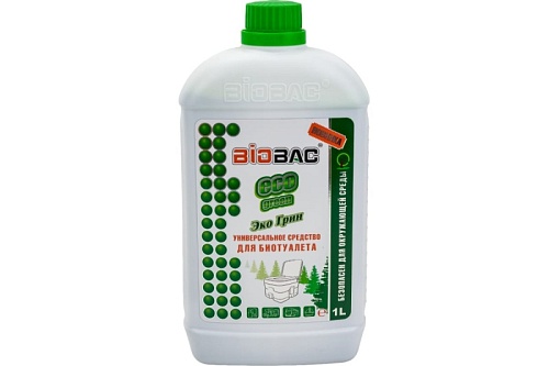 Жидкость универсальное  для биотуалета ЭКО ГРИН 1 л (для нижнего и верхнего бачка биотуалета)