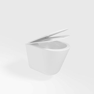 Унитаз подвесной безободковый Vincea "Vito" TORNADO белый .сиденье slim м/л  VT1-23T