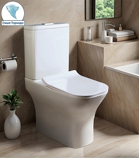 Унитаз-компакт Cerutti SPA "VETTORE Tornado" безободковый сид.дюропл. м/лифт CT10816 