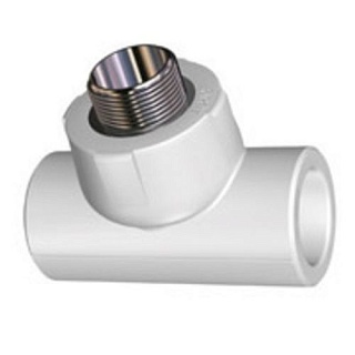 Тройник 32*1/2нар.рез белый (60) ФД-plast