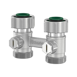 Узел нижнего подключения Exclusive Line D2/50 прямой, 3/4x3/4" c конусными вставками 3/4" (F10014, SX10014) Simplex