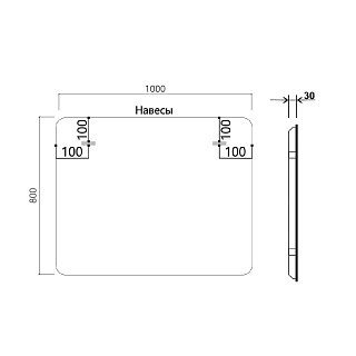 Зеркало 100 "Vincea LED VLM-3MA100 1000?800 c сенсорным выключателем и диммером, 
