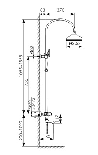 Душ. система KAISER Aria  душевая система  с термостатом (03182)
