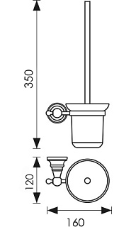Держатель для туалетной щетки(ершик) настенный KH-2206 KAISER хром (латунь)