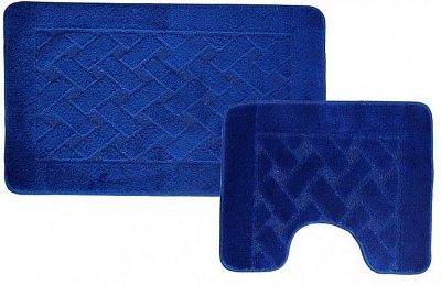 Набор ковриков (2 предмета) "CLASSIC" полосы бирюзовый 00286