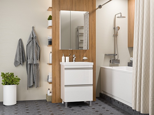 Комплект мебели 60 "Ингрид-60" напольная 2 ящ. эмаль MISTY (ум.Анита,58)