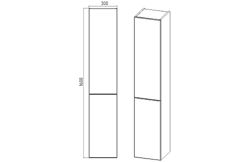 Пенал подвесной "София" 30см Правый графит VIANT