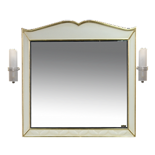 Анжелика - 80 Зеркало бежевое сусальное золото  со светильниками