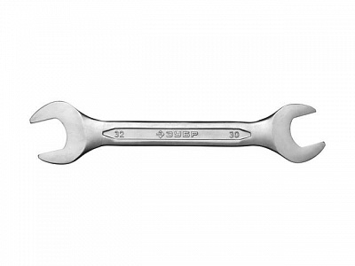 Ключ 30х32мм гаечный рожковый ЗУБР "МАСТЕР" , Cr-V сталь, хром (27010-30-32)