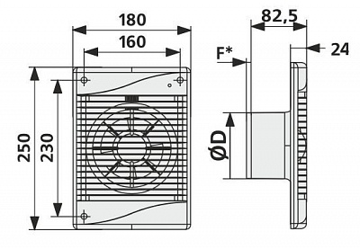 Вентилятор STANDART 5С Ду125 обратным клапаном(180ммх250мм) (12)