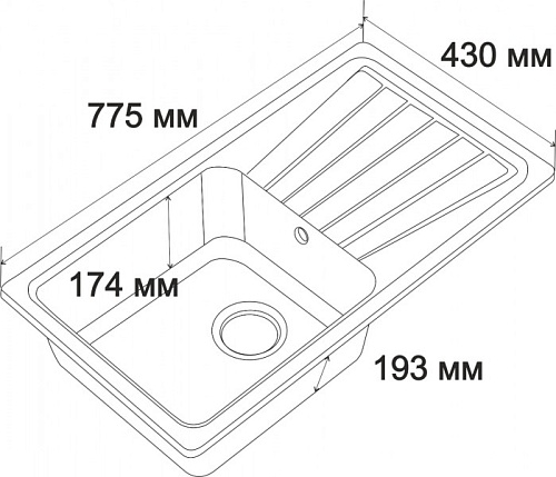 Мойка гранит FOSTO NOVA 81-46 (белый) без сифона