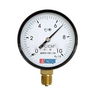 Манометр 0...10 bar, ДМ 02-063-1-G (63мм, G 1/4, кл. точ.1,5) (МЕТЕР) (10012)