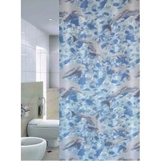 Штора д/ванной комнаты 180*180 "Тропические листья" полиэстер без колец (01-111)