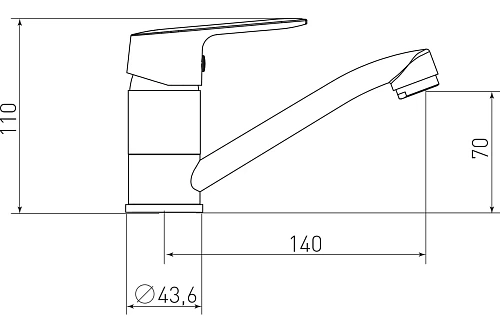 Смеситель д/умывальника "YAMANASHI" (YAM-1012) короткий поворотный излив TOKITO