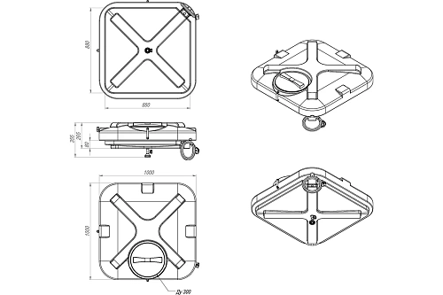 ��� ��� ���� Rostok 150� � ���������� ���������� (�����), ��: 270x1000x1000 / 2���, 3/4"��  