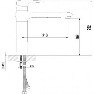 Смеситель д/кухни "STATUS" (4404С) 40 мм. повор. излив хром LEMARK 