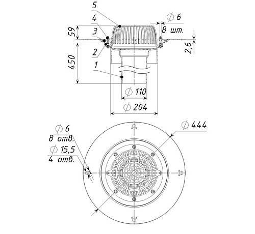 Воронка кровельная ТП-01.У.100/4