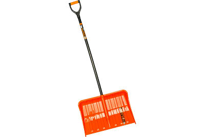 Лопата снеговая, деревянный черенок  FINLAND ORANGE 550х385х1515 мм 1731-ч 