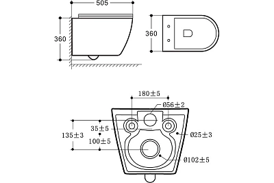 Унитаз подвесной безободковый Vincea "Esse" белый .сиденье slim м/л  VT1-211 ВЫГОДА!!