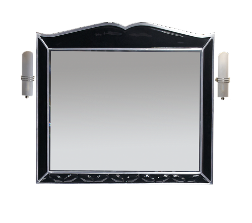 Анжелика - 100 Зеркало черное  сусальное серебро со светильниками
