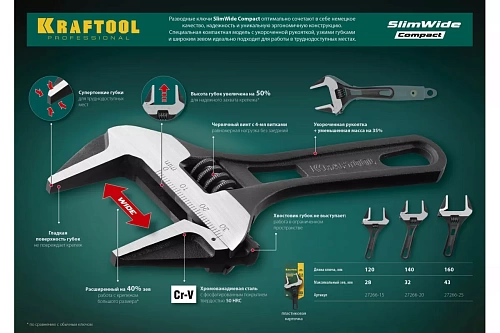 ���� ��������� KRAFTOOL 160��/,44�� (27266-25) SlimWide Compact ������