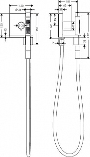 Axor ShowerCollection Модуль ручного душа с запорным вентилем, внешняя часть, ½’ 10650180