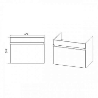 Комплект мебели 70 "Мальта-70" подвесная 1 ящик белый VIANT (ум.Como-70)