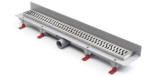 Водоотводящий желоб к стене 450mm c рамкой из нерж. стали Klasic/Floor глянец (CH-450KN2) 38лит/мин