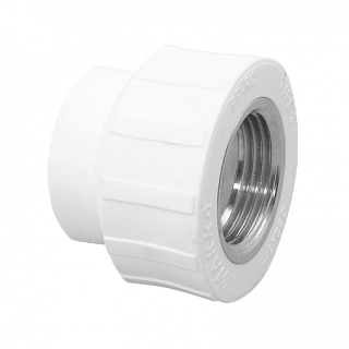 Переход 50*6/4"вн.рез.белый (30) ФД-plast